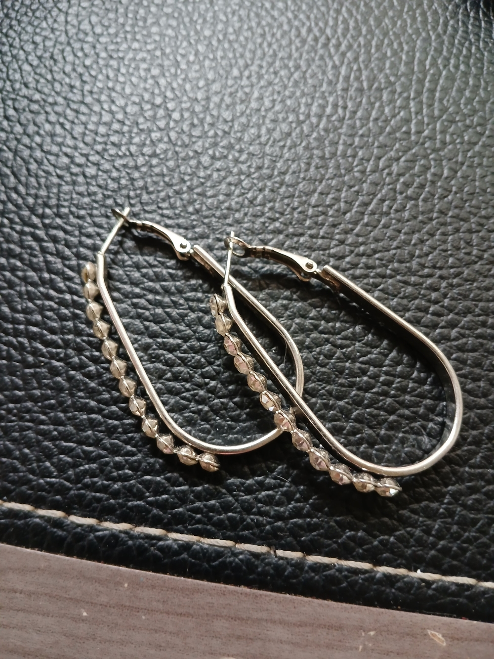 Silver Crystal Hoop Earrings for Women